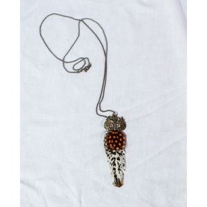 Forever 21 Feather Owl Necklace